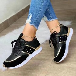 BUSY GIRL YH4736 shoes women sneakers for women and ladies sports shoes fashion white pu women's running flats casual shoes